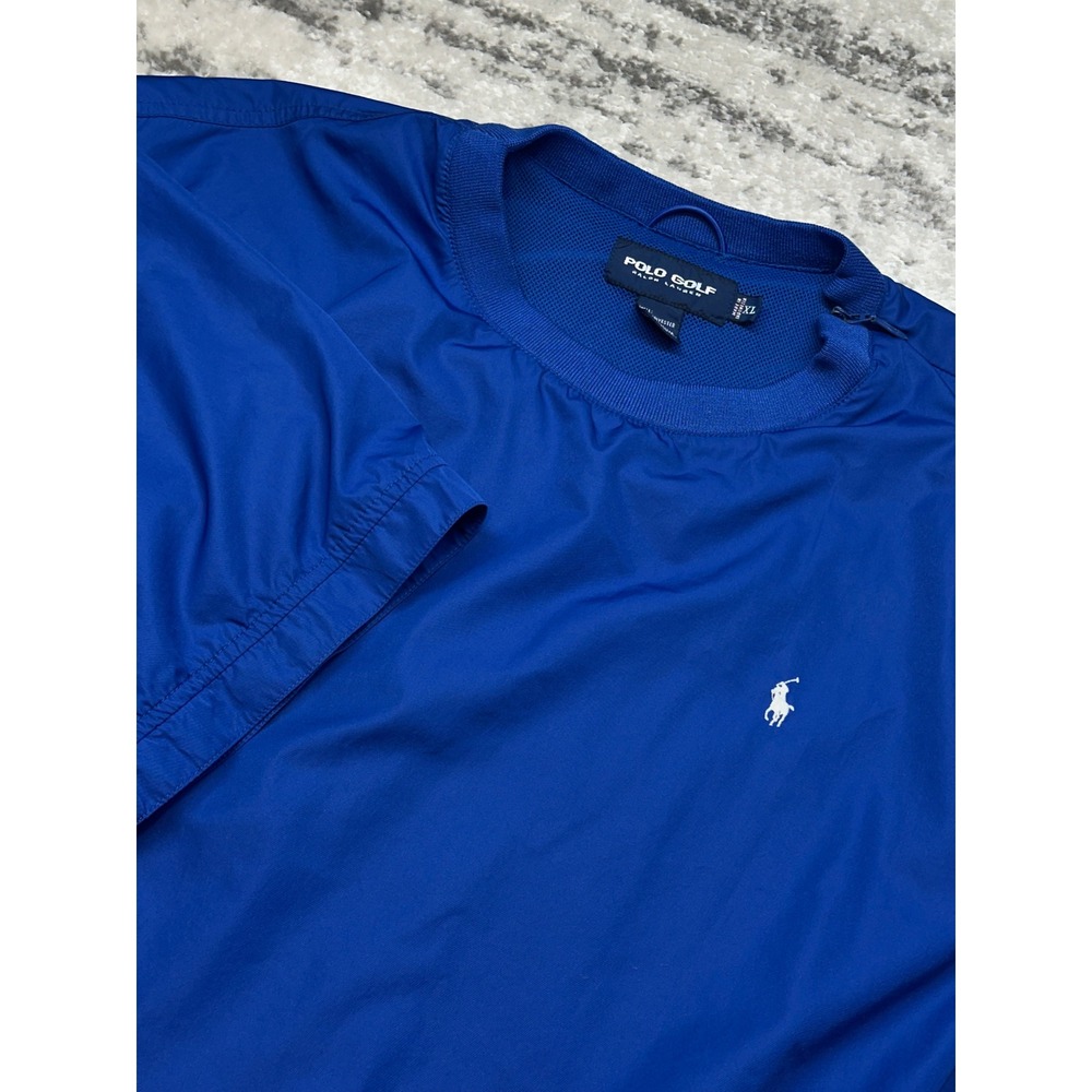 Polo‎ Golf Windbreaker Mens XL Blue Short Sleeve Pullover Jacket Windshirt
